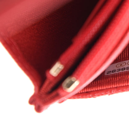 Chanel Caviar Quilted Wallet On Chain WOC Red 10 of 12