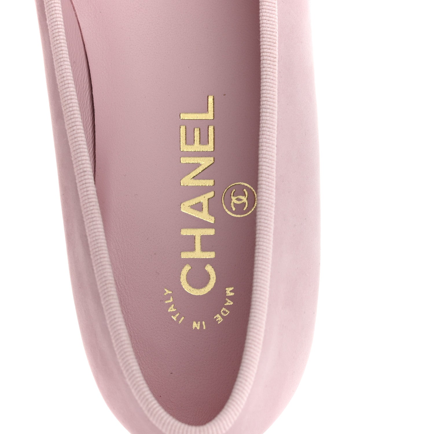 Chanel Suede Calfskin Cap Toe CC Ballerina Flats 38 Light Pink 7 of 10