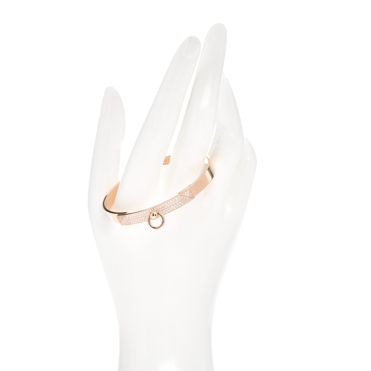 18K Rose Gold Diamond PM Collier De Chien Pave Bracelet SH