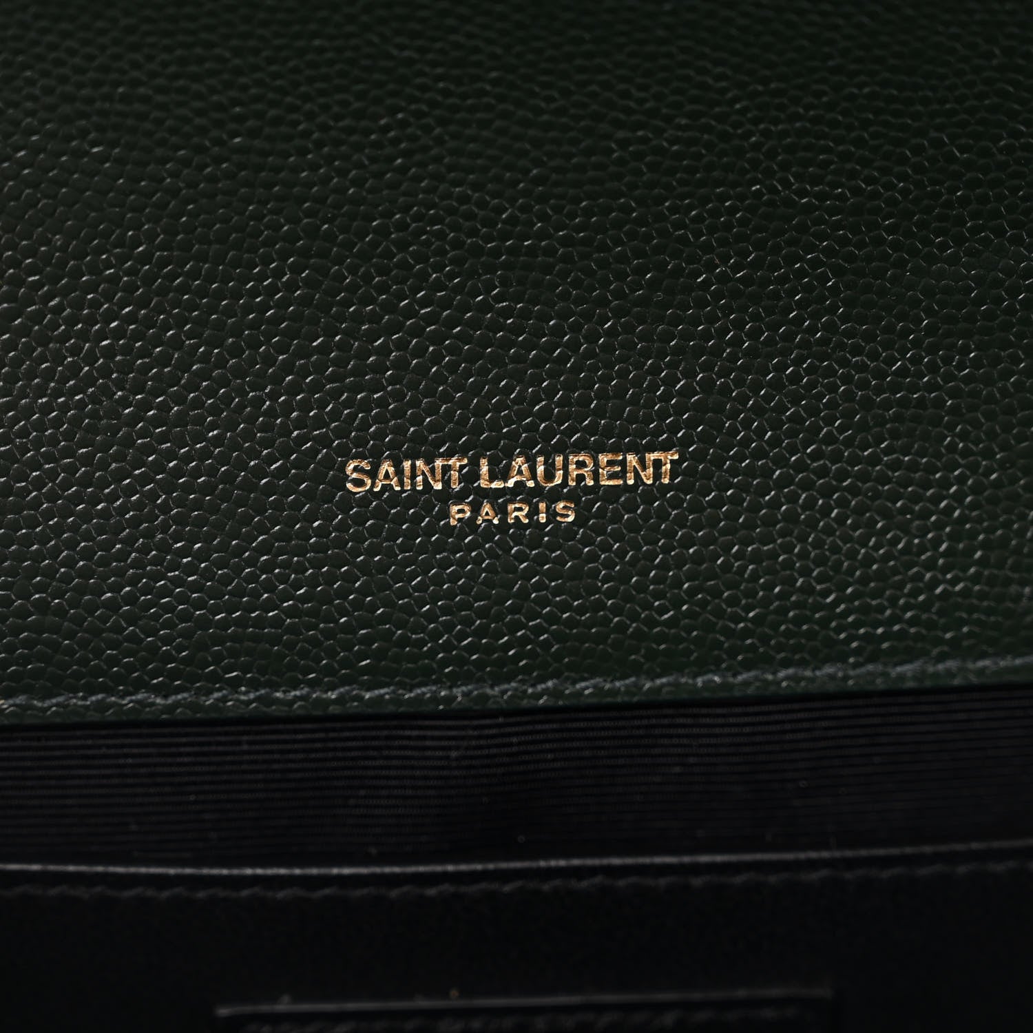 Saint Laurent Grain De Poudre Textured Mixed Matelasse Medium Triquilt Monogram Satchel Vert Fonce 7 of 11