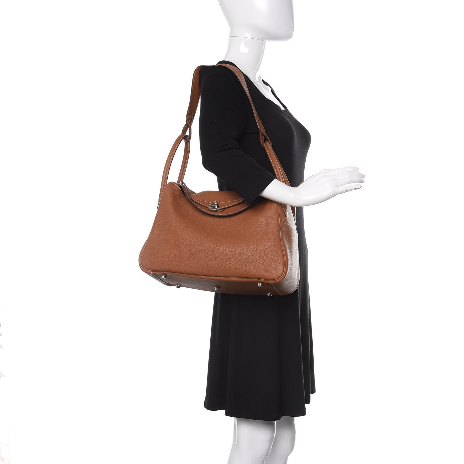 Hermes Taurillon Clemence Lindy 34 Gold 2 of 9