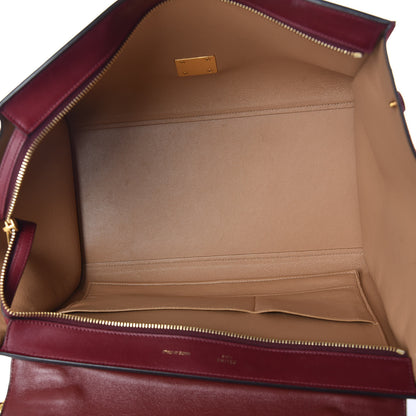 Celine Drummed Calfskin Suede Medium Trapeze Burgundy 5 of 13