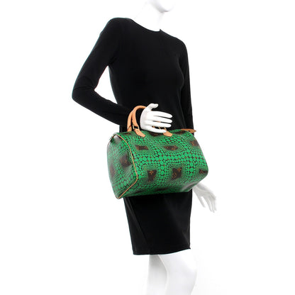 Louis Vuitton Monogram Kusama Town Speedy 30 Green 2 of 7