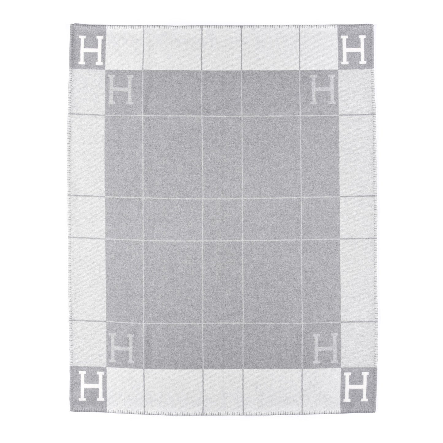 Wool Cashmere Avalon III Blanket Ecru Gris Clair