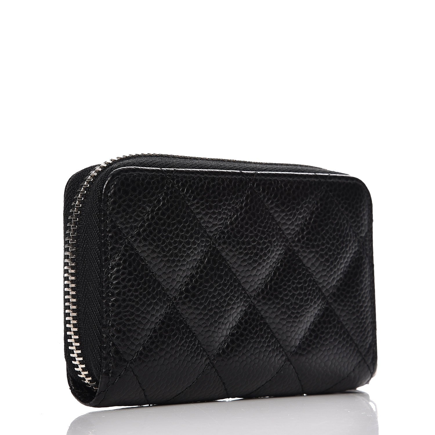 Chanel Caviar Quilted Zip Coin Purse Black 3 of 7