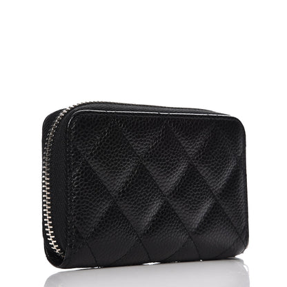 Chanel Caviar Quilted Zip Coin Purse Black 3 of 7