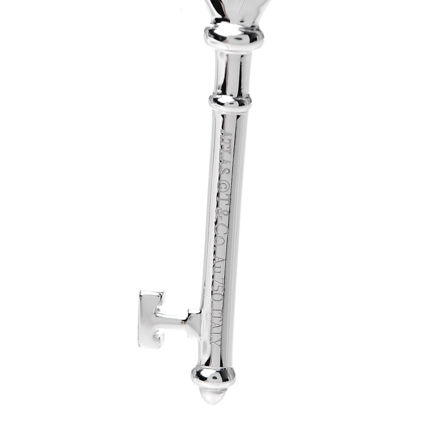 18K White Gold Diamond Atlas Key Pendant