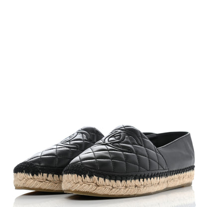 Chanel Lambskin Quilted CC Espadrilles 37 Black 3 of 11