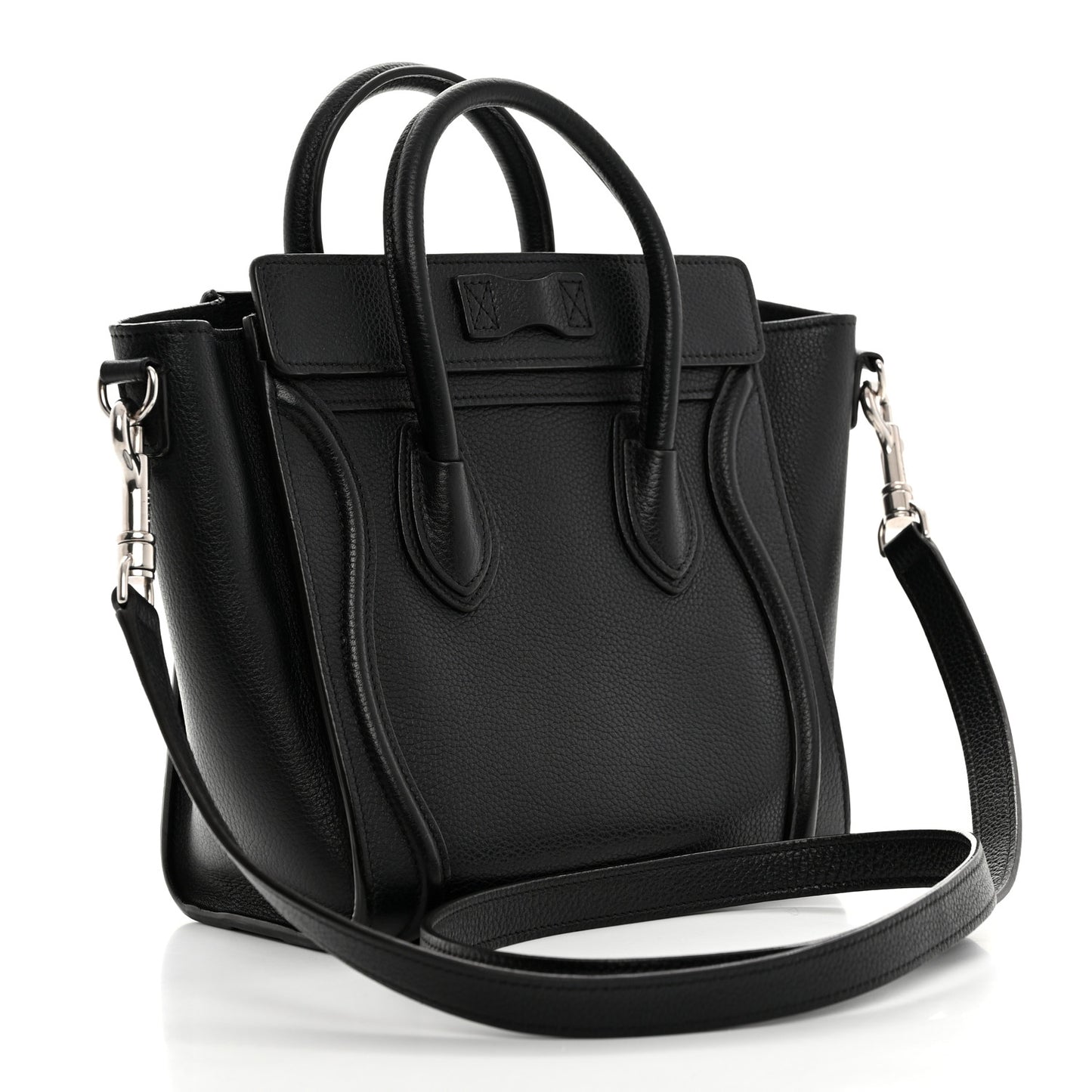 Drummed Calfskin Nano Luggage Black
