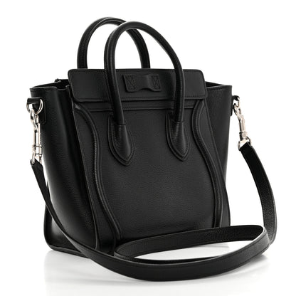 Celine Drummed Calfskin Nano Luggage Black 2 of 12
