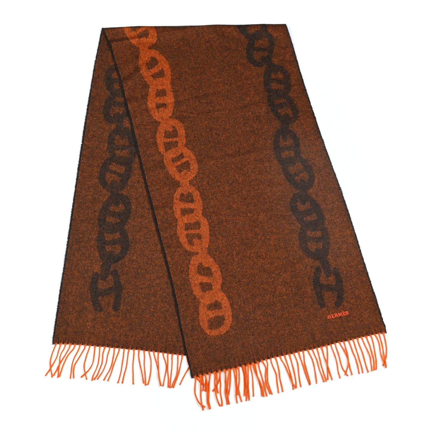 Cashmere Crazy Chain Muffler Orange Anthracite