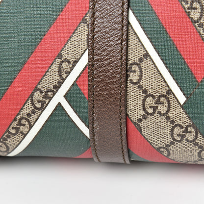 Gucci GG Supreme Monogram Chevron Web Vertical Tote Beige Green Red New Acero 12 of 12