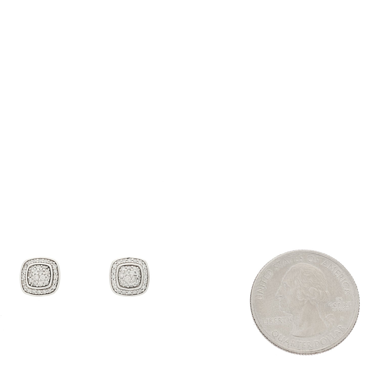 David Yurman Sterling Silver Diamond 7mm Pave Albion Earrings 2 of 5