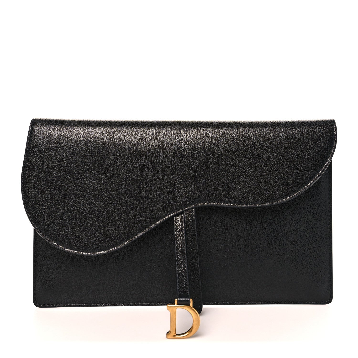Christian Dior Goatskin Saddle Pouch Black 1 of 8