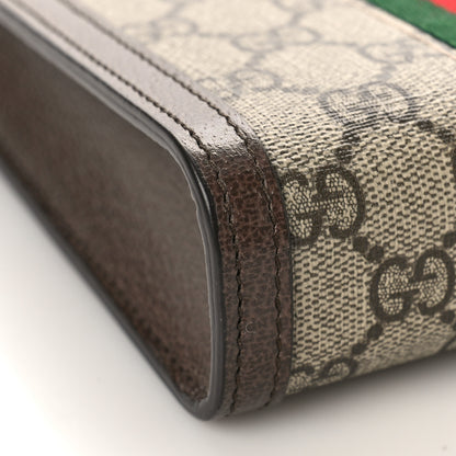 Gucci GG Supreme Monogram Textured Dollar Calfskin Web Mini Ophidia Top Slip Handle Crossbody Bag Beige Ebony New Acero 6 of 7