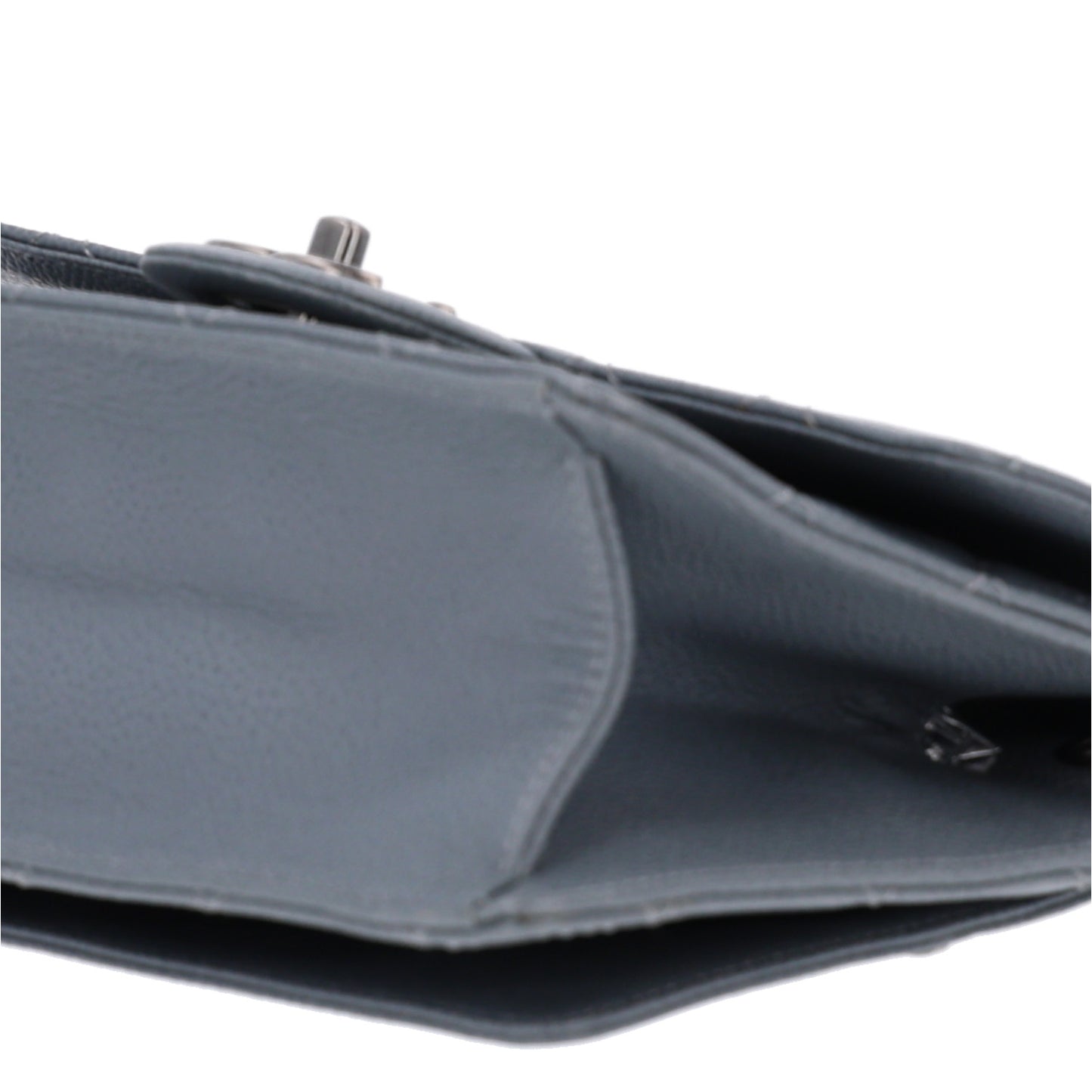 Caviar Quilted Small Retro Class Flap Grey