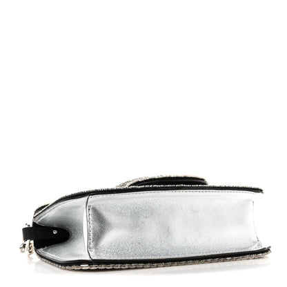 Valentino Garavani Swarovski Crystal Embroidered Vlogo Small Loco Shoulder Bag Crystal Silver 4 of 10