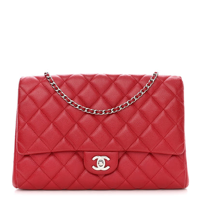Chanel Caviar Quilted Clutch With Chain Flap Red 1 of 13