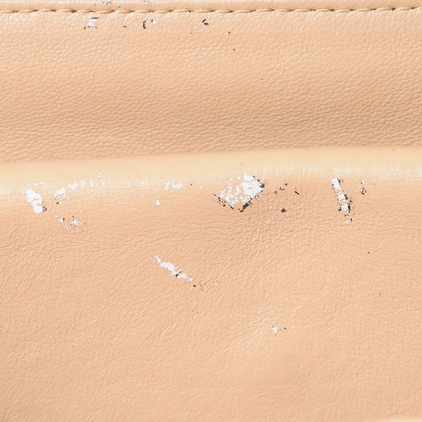 Lambskin Chevron Quilted Shoulder Bag Beige