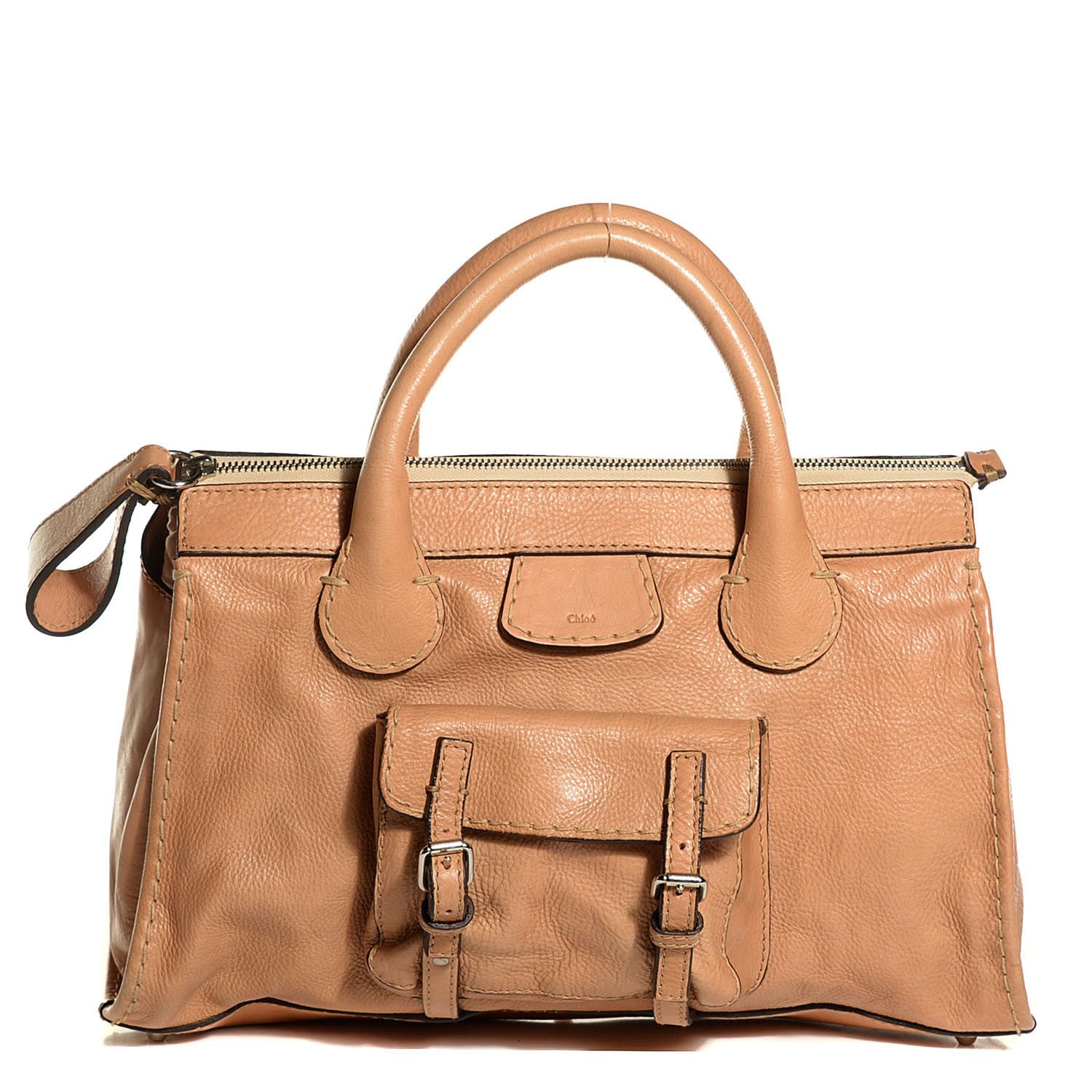 Chloe Calfskin Edith Satchel Beige 1 of 7