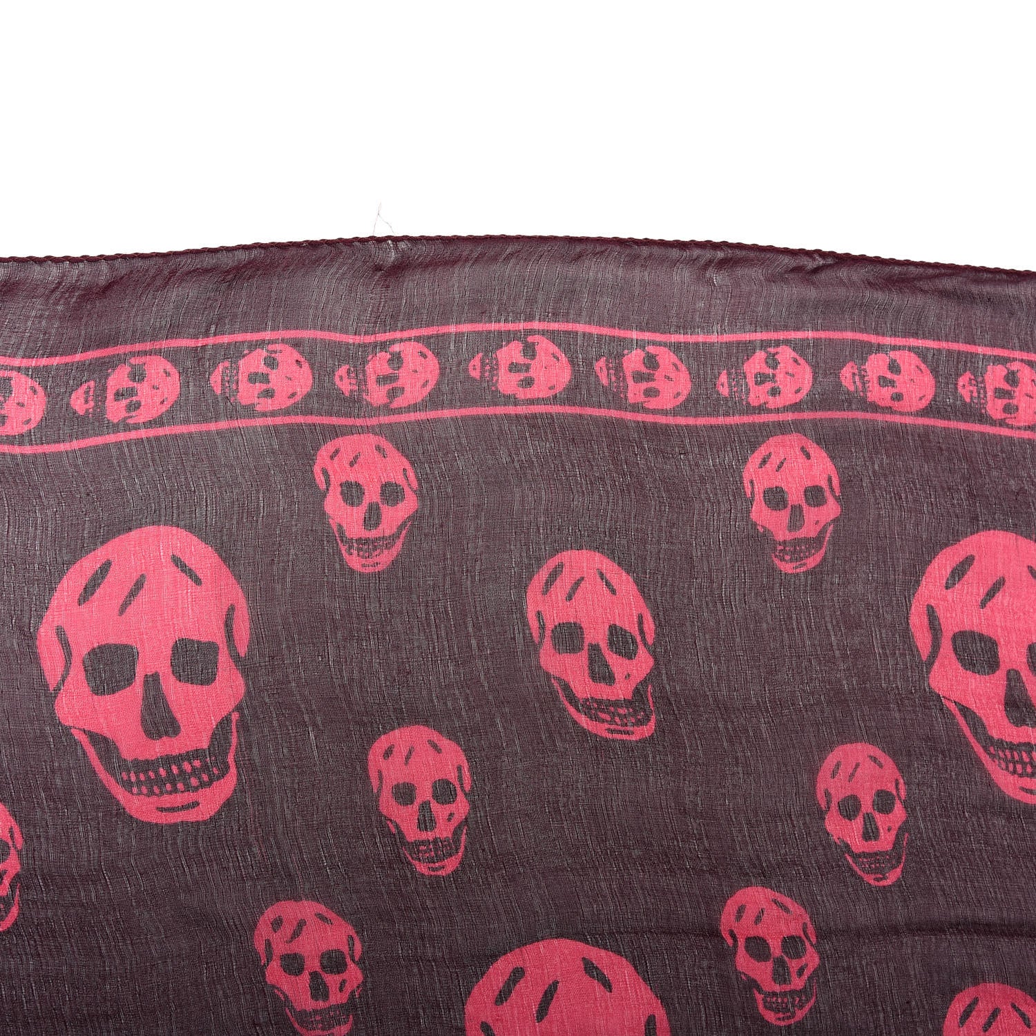 Alexander McQueen Silk Chiffon Skull Scarf Bordeaux 4 of 6