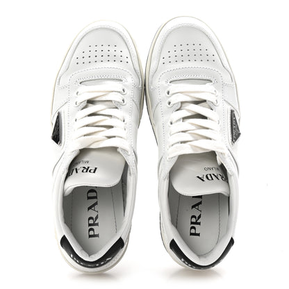Prada Vitello Rois Triangle Womens Downtown Low Top 30mm Sneakers 36 White Black 2 of 10