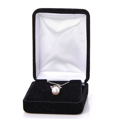 Mikimoto 18K White Gold Diamond Akoya Pearl 8mm Pendant Necklace 6 of 6