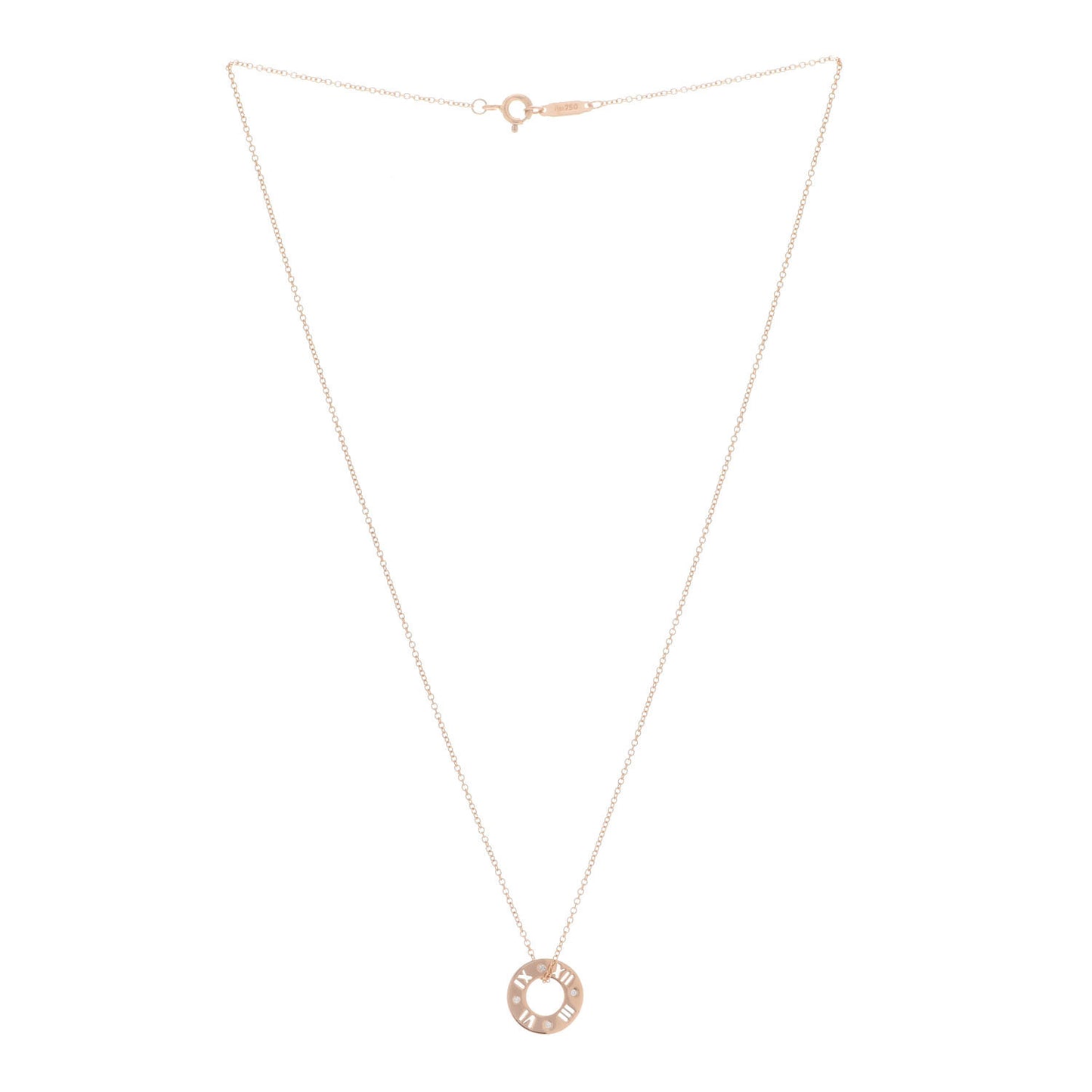 18K Rose Gold Diamond Atlas Pierced Pendant Necklace