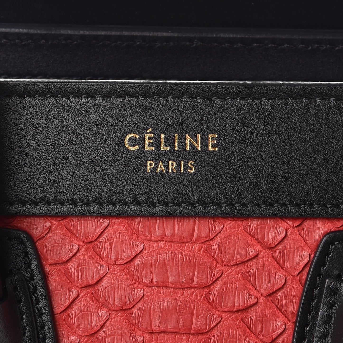 Python Calfskin Nano Tri-Color Luggage Red Black