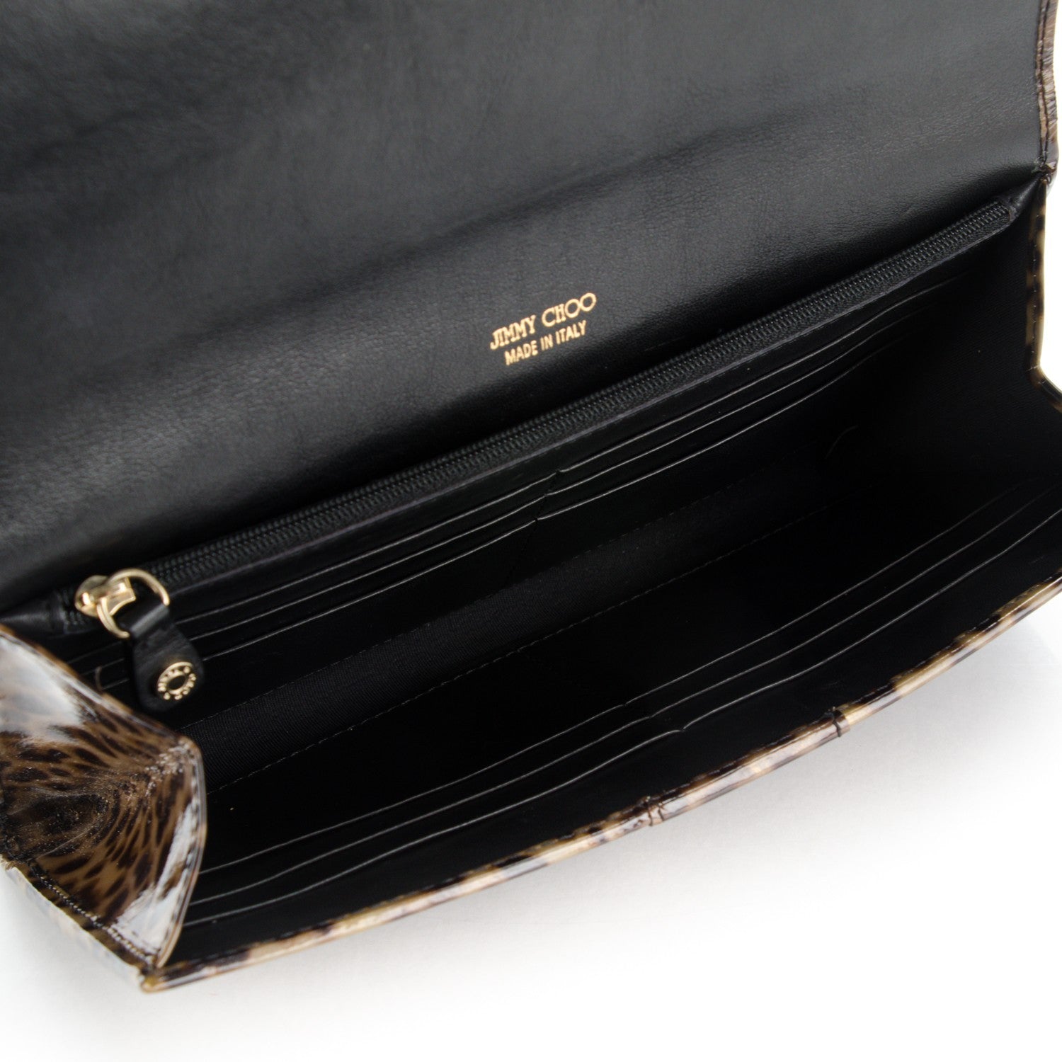 Jimmy Choo Patent Leopard Ubai Clutch Natural 5 of 6