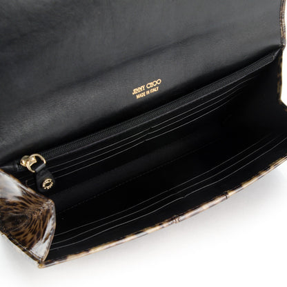 Jimmy Choo Patent Leopard Ubai Clutch Natural 5 of 6