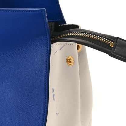 Saint Laurent Calfskin Small Cabas Rive Gauche Blue White Pink 11 of 11
