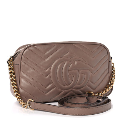 Gucci Calfskin Matelasse Small GG Marmont Chain Shoulder Bag Porcelain Rose 2 of 12