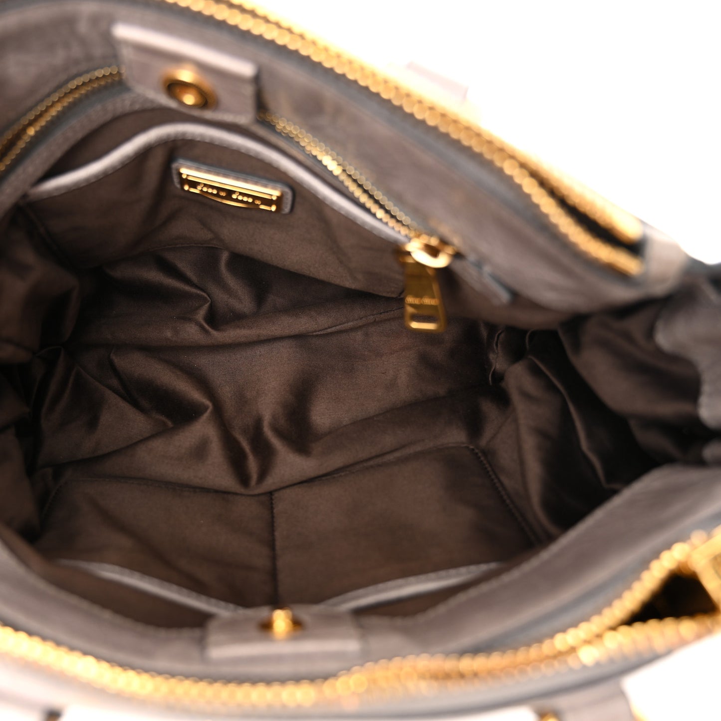 Vitello Shine Double Zip Tote Fumo