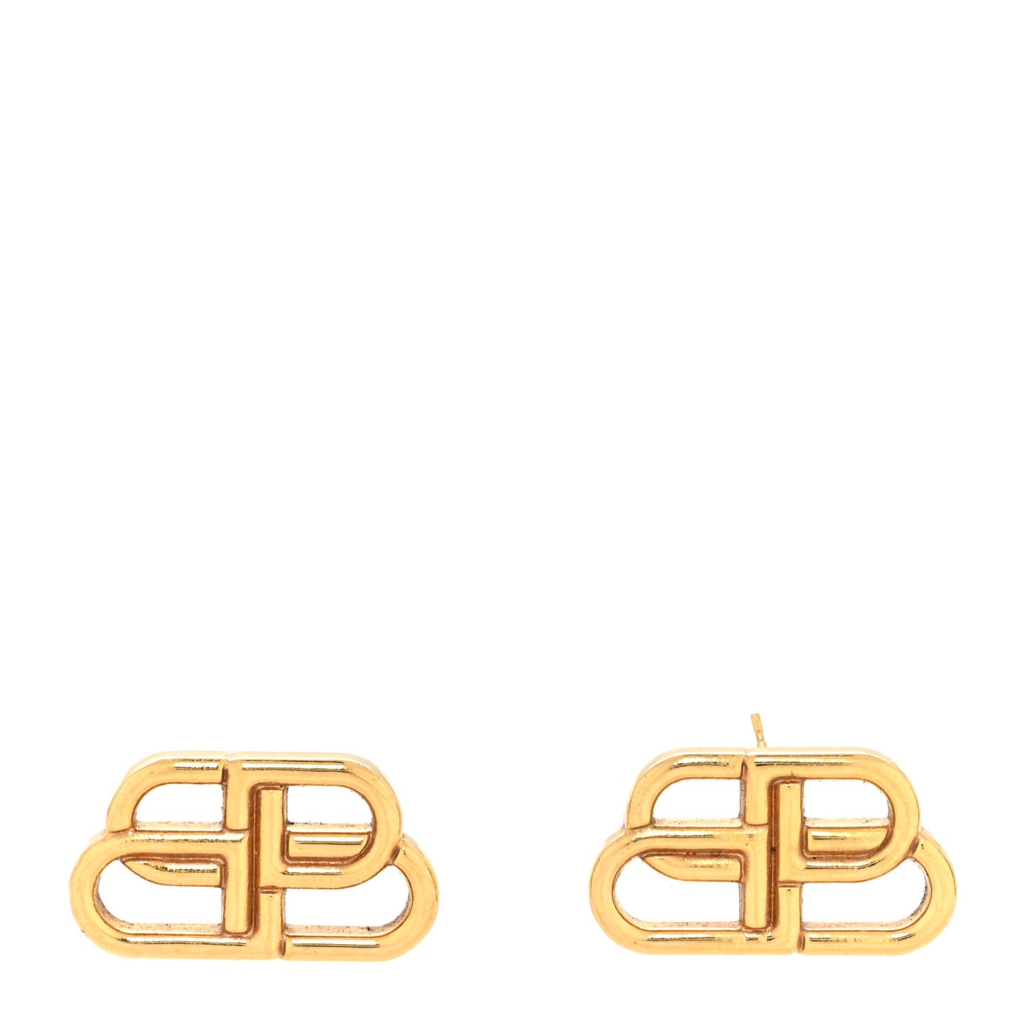 Metal BB Logo Earrings Gold