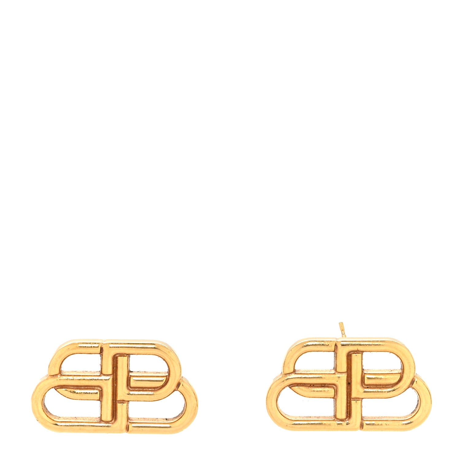 Balenciaga Metal BB Logo Earrings Gold 1 of 5