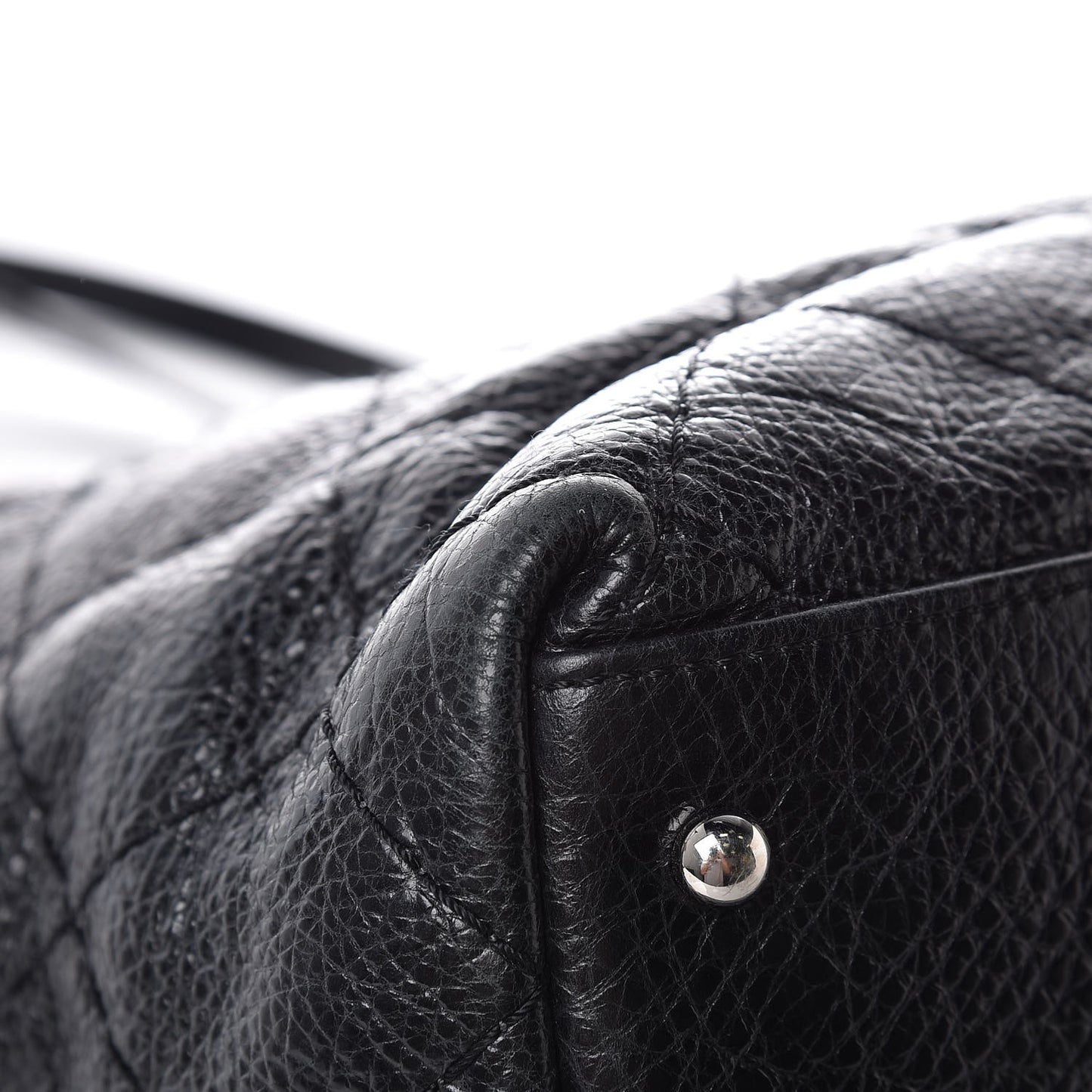 Glazed Calfskin Large On The Road Tote Black