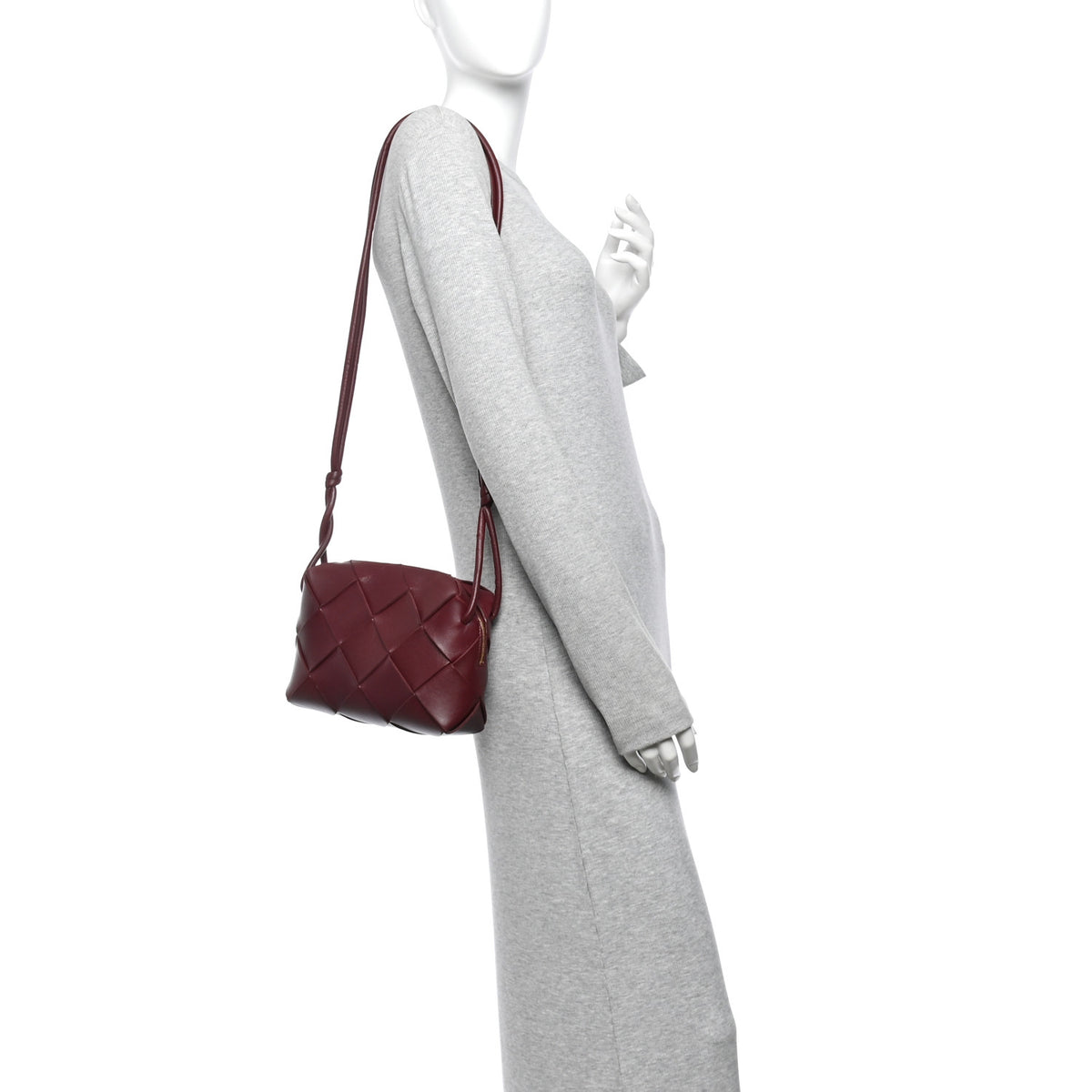 Bottega Veneta Lambskin Maxi Intrecciato Small Cassette Camera Bag Barolo 2 of 13