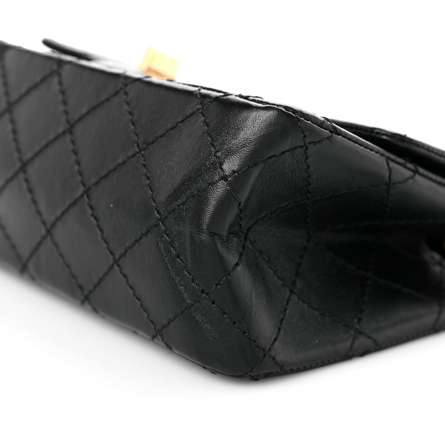 Aged Calfskin Quilted 2.55 Reissue Mini Flap Black