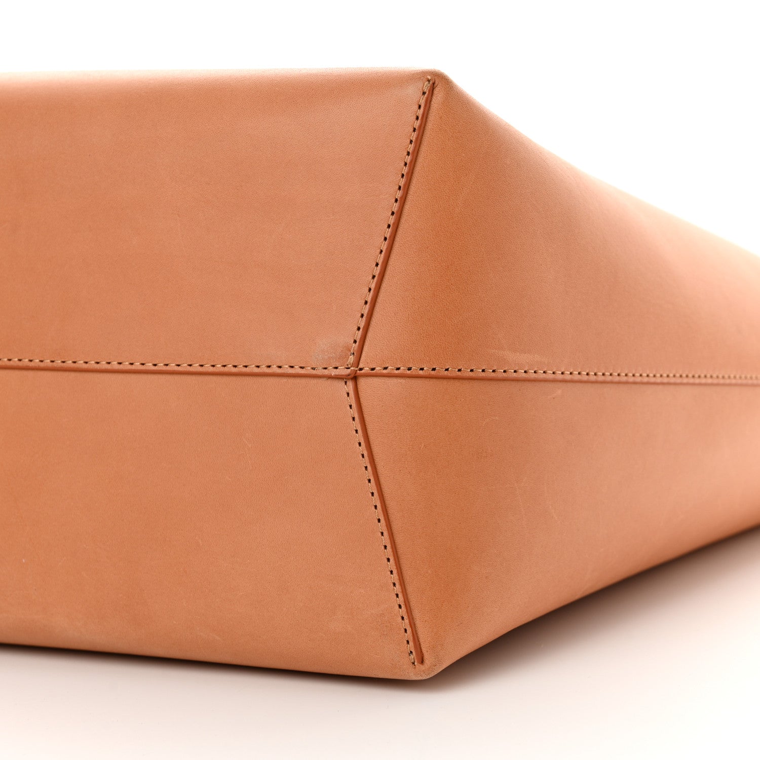 Mansur Gavriel Vegetable Tanned Calfskin Large Shopping Bag Camello Argento 10 of 13