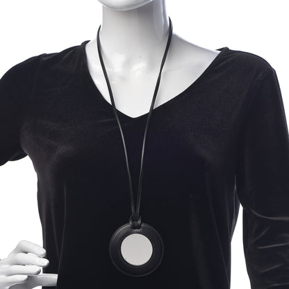 Hermes Chamonix Mirror Pendant Necklace Black 2 of 7