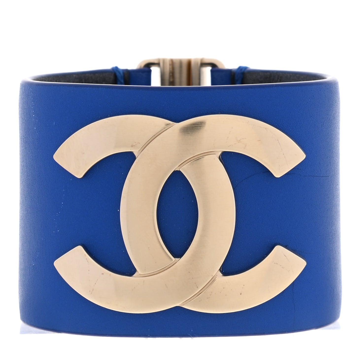 Calfskin CC Wide Cuff S Blue