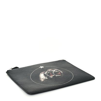 Givenchy Coated Canvas Monkey Brother Print Large Zip Pouch Black 4 of 15