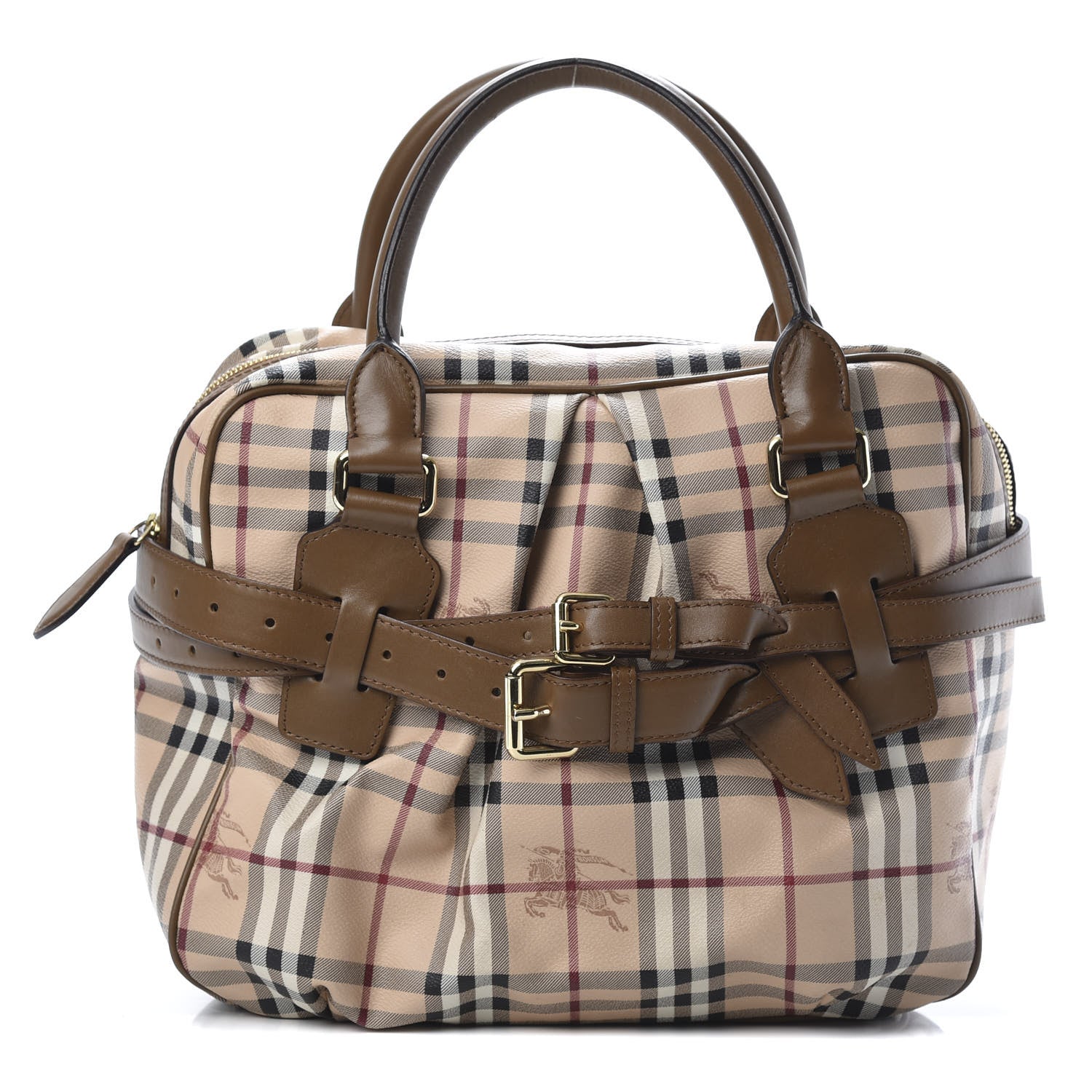 Burberry Haymarket Check Medium Bowden Bag Toffee 1 of 13