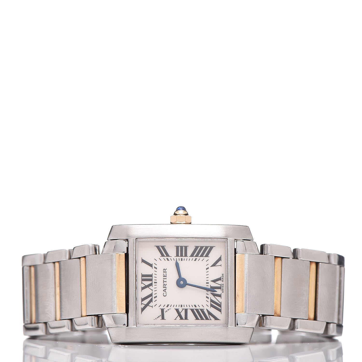 Cartier Stainless Steel 18K Yellow Gold 20mm Tank Francaise Quartz Watch 3 of 8