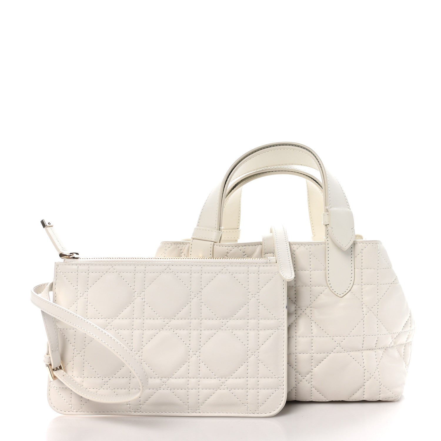 Christian Dior Calfskin Macrocannage Small Toujours White 3 of 11