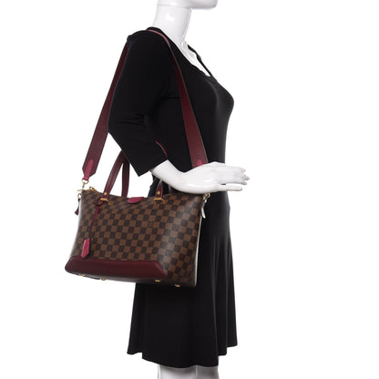 Louis Vuitton Damier Ebene Cuir Taurillon Hyde Park Fuchsia 2 of 8