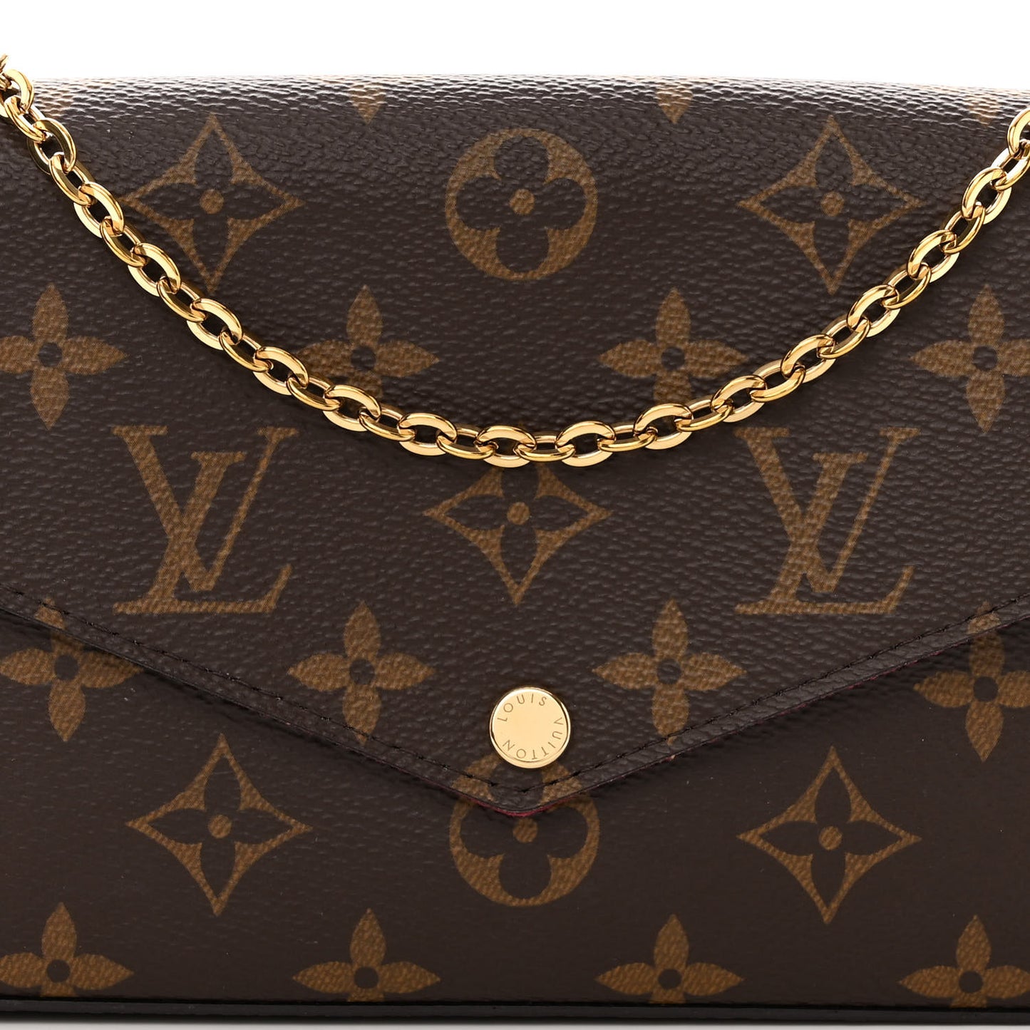Monogram Pochette Felicie Chain Wallet Fuchsia
