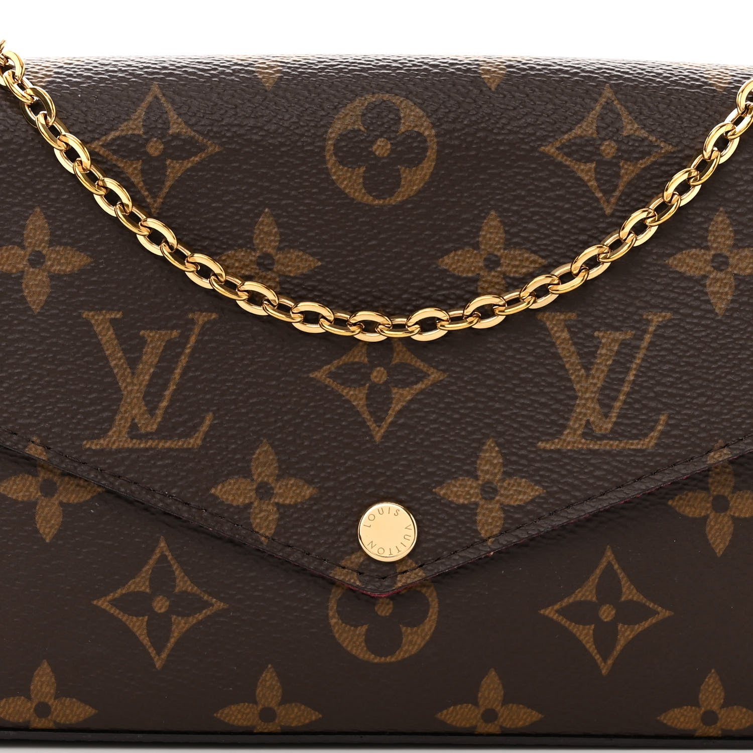 Louis Vuitton Monogram Pochette Felicie Chain Wallet Fuchsia 7 of 9