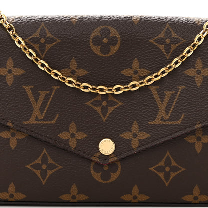 Louis Vuitton Monogram Pochette Felicie Chain Wallet Fuchsia 7 of 9